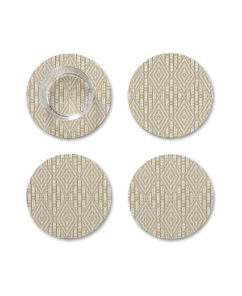 Chilewich Martha Stewart Boxwood Set of 4 Round Coasters