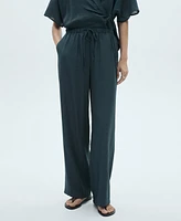 Mango Women's Knot Detail Flowy Pants