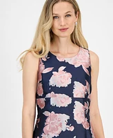 Kasper Women's Floral Jacquard Empire-Seam Sheath Dress