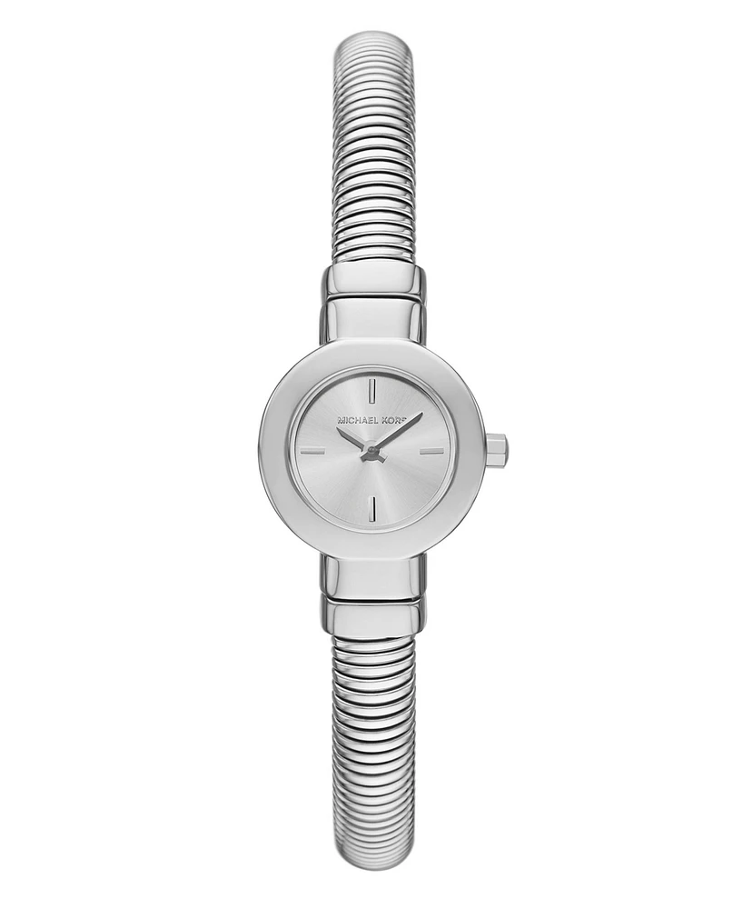 Michael Kors Women's Gramercy Two-Hand Silver-Tone Stainless Steel Watch, 21mm