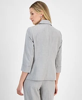 Kasper Women's Pinstriped One-Button Blazer, Regular and Petite Sizes