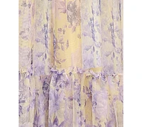 City Studios Juniors' Printed Tulle Ruffle-Hem Gown