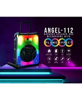 Toptech Angel-112 Bluetooth Speaker, 12" Led, Mic Input, Wheels