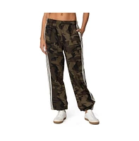 Edikted Women's Camo Contast Striped Sweatpants