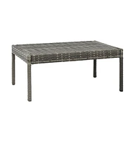 vidaXL 3 Piece Patio Lounge Set with Cushions Poly Rattan Gray