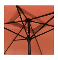 vidaXL Garden Parasol with Metal Pole 118"x78.7" Terracotta