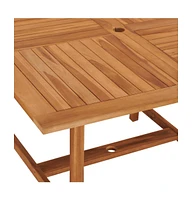 vidaXL Garden Table 47.2"x47.2"x29.5" Solid Teak Wood