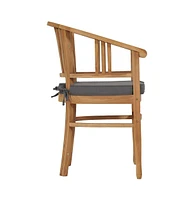 vidaXL Patio Chairs with Cushions 2 pcs Solid Teak Wood