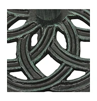Umbrella Base Green 17.3"x17.3"x12.2" Cast Iron