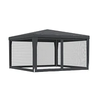 Party Tent with 4 Mesh Sidewalls Anthracite 13.1'x13.1' Hdpe