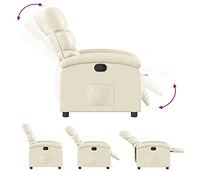 Recliner Chair Cream Faux Leather