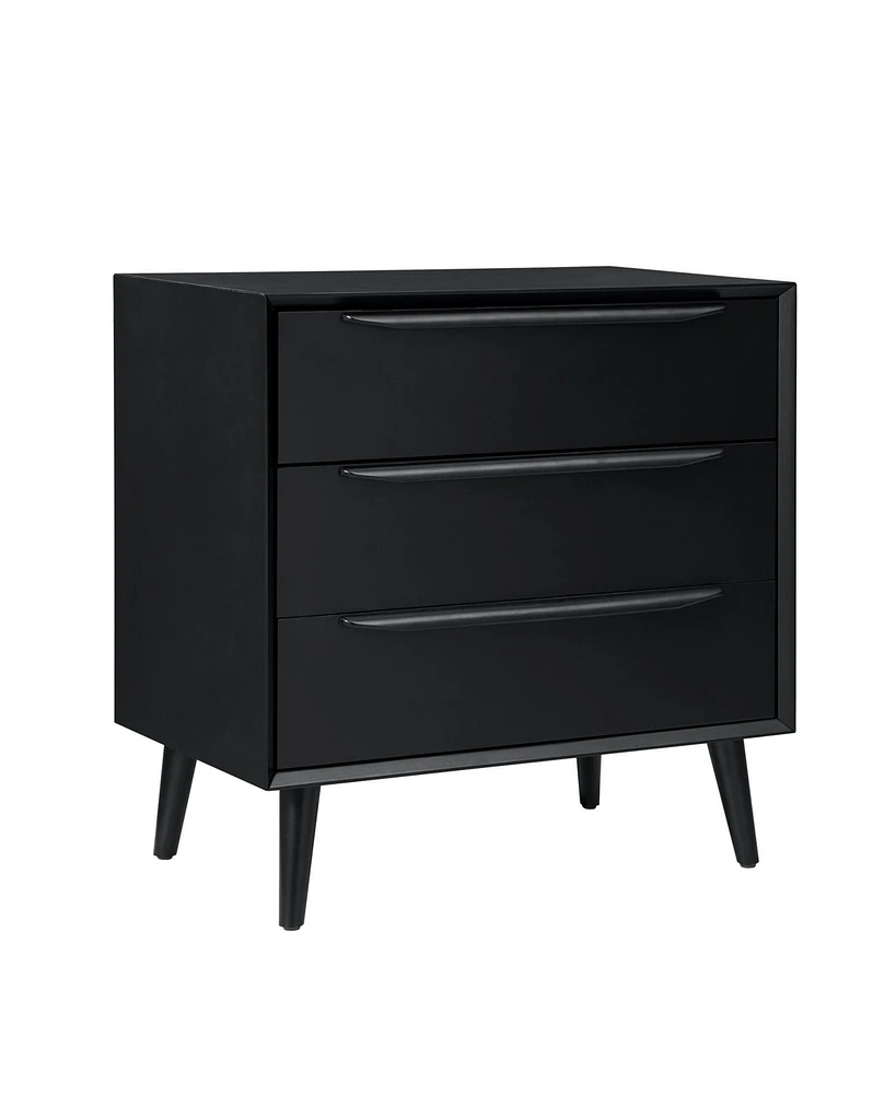 Hulala Home Zahira Mid-Century Modern 3 - Drawer Accent Chest with Solid Wood Handles and Legs