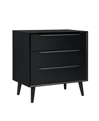 Hulala Home Zahira Mid-Century Modern 3 - Drawer Accent Chest with Solid Wood Handles and Legs