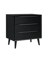 Hulala Home Zahira Mid-Century Modern 3 - Drawer Accent Chest with Solid Wood Handles and Legs