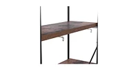 Slickblue Industrial Metal Wood 5-Tier Bookcase Storage Rack Book Shelf