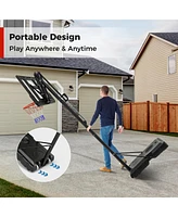 Gymax Portable Basketball Hoop System w/ Easy Height Adjustment from 7.9-10 Ft