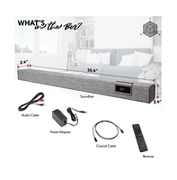 Pyle 35-Inch 2.1 Channel Convertible Soundbar, Wireless Bluetooth Speaker with Led Lights and Remote Control