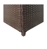 vidaXL Patio Storage Box Brown 47.2"x19.7"x23.6" Poly Rattan