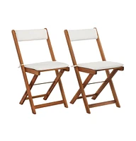 vidaXL 3 Piece Folding Bistro Set with Cushions Solid Acacia Wood