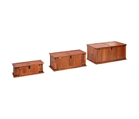 Storage Chests 3 pcs Solid Acacia Wood