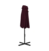 vidaXL Garden Parasol with Aluminum Pole 181.1"x106.3" Bordeaux Red