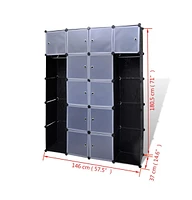 Modular Cabinet with 14 Compartments White 14.6"x57.5"x71.1