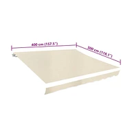 vidaXL Awning Top Sunshade Canvas Cream 13.1'x9.8' (Frame Not Included)