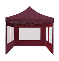 vidaXL Professional Folding Party Tent with Walls Aluminum 19.7'x9.8' Wine Red