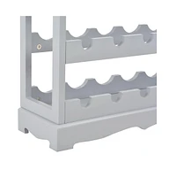 vidaXL Wine Cabinet Gray 27.6"x8.9"x27.8" Mdf