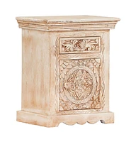 vidaXL Bedside Cabinet 15.7"x11.8"x19.7" Solid Mango Wood