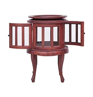 Vitrine Cabinet Brown 19.7"x19.7"x29.9" Solid Mahogany Wood