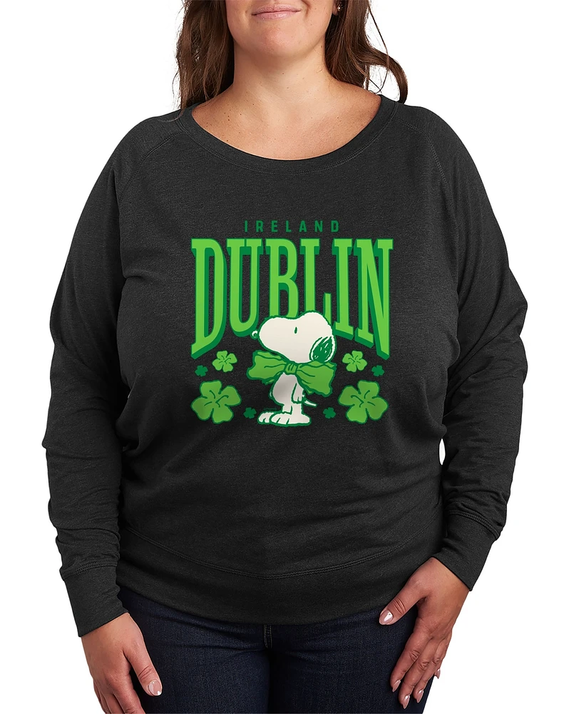 Hybrid Apparel Plus Peanuts Dublin St Patrick's Day Graphic Crew Neck Top