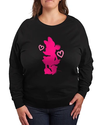 Hybrid Apparel Plus Disney Minnie Heart Graphic Crew Neck Top