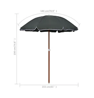 vidaXL Garden Parasol with Steel Pole 70.9" Anthracite