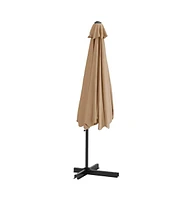 vidaXL Garden Parasol with Steel Pole 118.1" Taupe