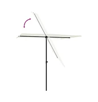 Garden Parasol with Aluminum Pole 6.6'x4.9' Sand White