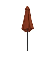 vidaXL Garden Parasol with Aluminum Pole 106.3"x96.9" Terracotta