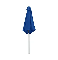 vidaXL Garden Parasol with Aluminum Pole 106.3"x96.9" Azure Blue