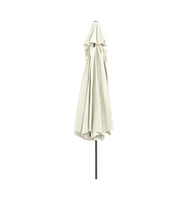 vidaXL Garden Parasol with Metal Pole 153.5" Sand White