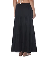 Raviya Women's Draw-Waist Tiered Skirt Cover-Up