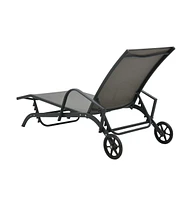 vidaXL Sun Loungers 2 pcs with Table Textilene and Steel