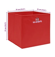 vidaXL Storage Boxes 4 pcs Red 12.6"x12.6"x12.6" Fabric