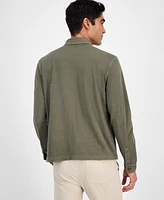 Sun + Stone Men's Josh Short Sleeve Button Front Knit Overshirt, Exclusively at Macy's