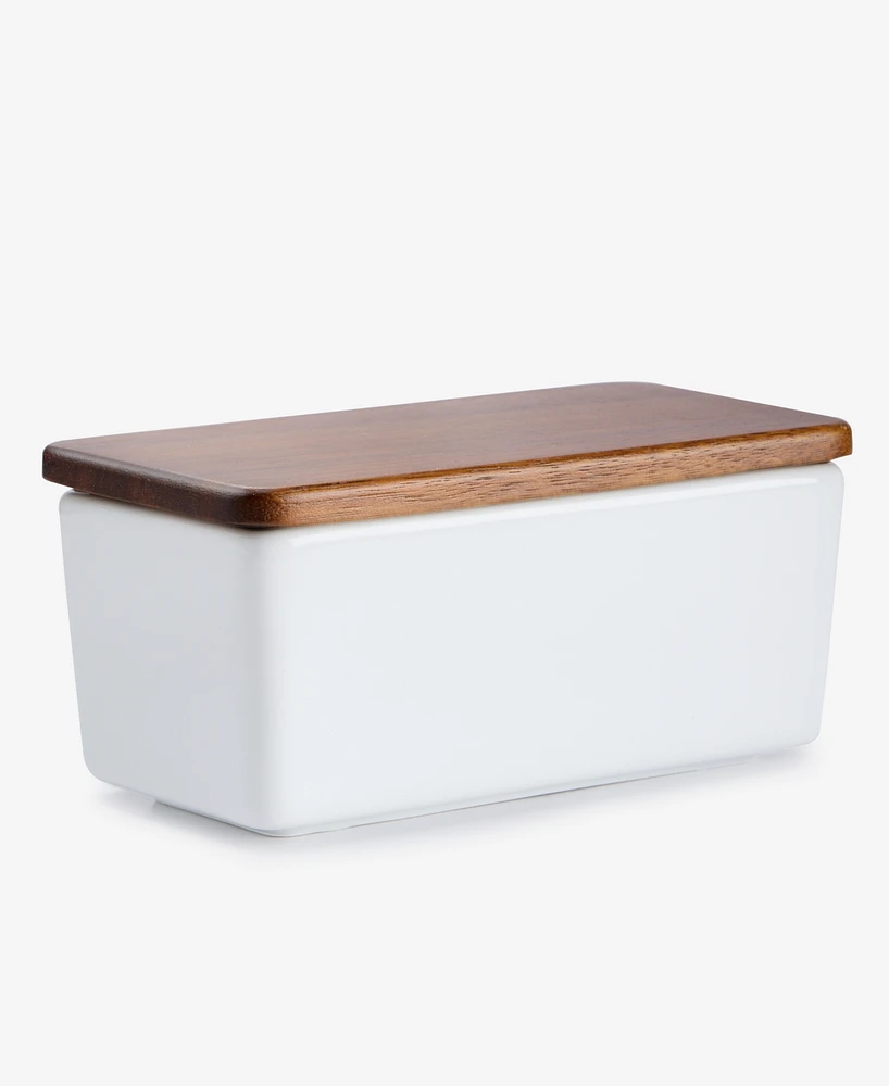 The Cellar Whiteware James Collection Lidded Butter Dish, Exclusively at Macy's