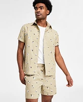 Sun + Stone Men's Knox Regular-Fit Embroidered Floral Button-Down Shirt, Exclusively at Macy's