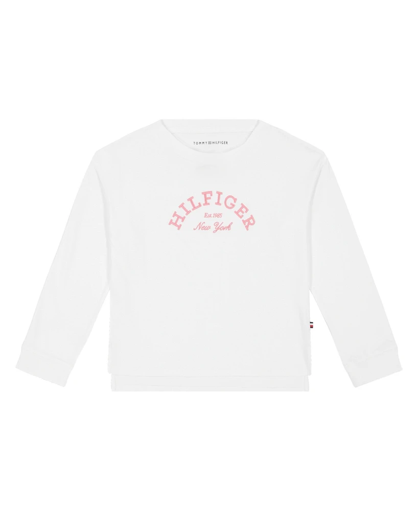 Tommy Hilfiger Toddler and Little Girls Arched Long Sleeve T-Shirt