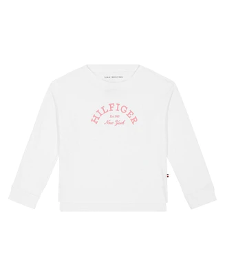 Tommy Hilfiger Toddler and Little Girls Arched Long Sleeve T-Shirt