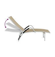 vidaXL Sun Lounger Textilene and Aluminum Cream