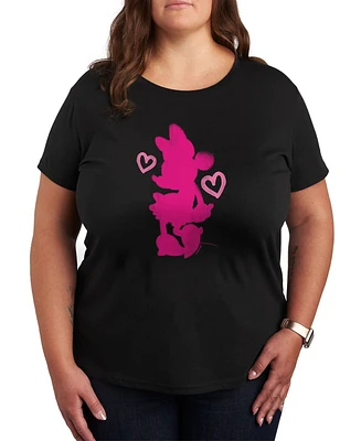 Hybrid Apparel Plus Trendy Disney Minnie Heart Graphic Crew Neck T-Shirt