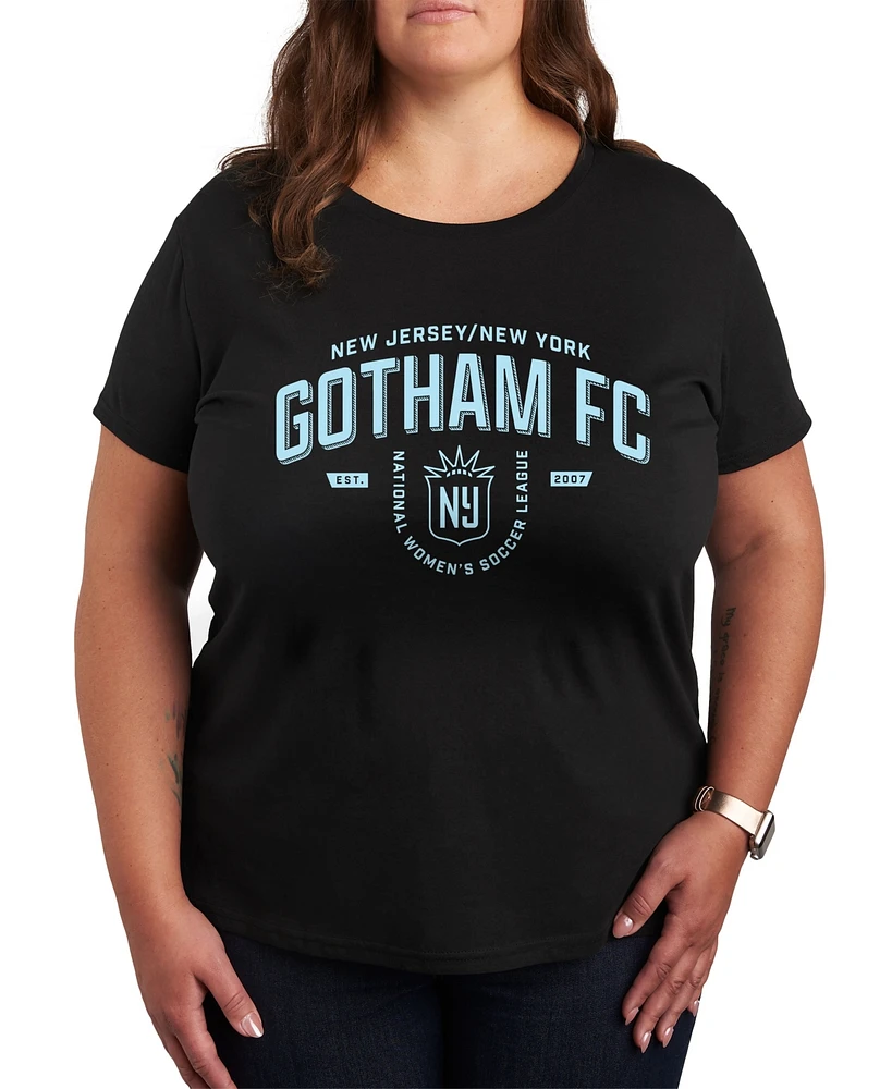 Hybrid Apparel Plus Trendy Ny Nj Gotham Fc Graphic Crew Neck T-Shirt